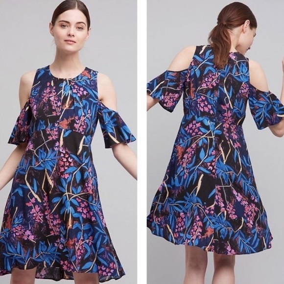 Anthropologie Dresses & Skirts - Maeve Elia Open Shoulder Floral Dress Size 0